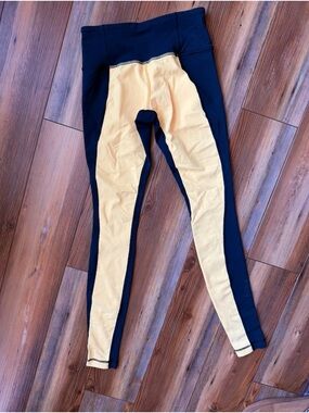 lululemon Black and Yellow Color-Block Leggings